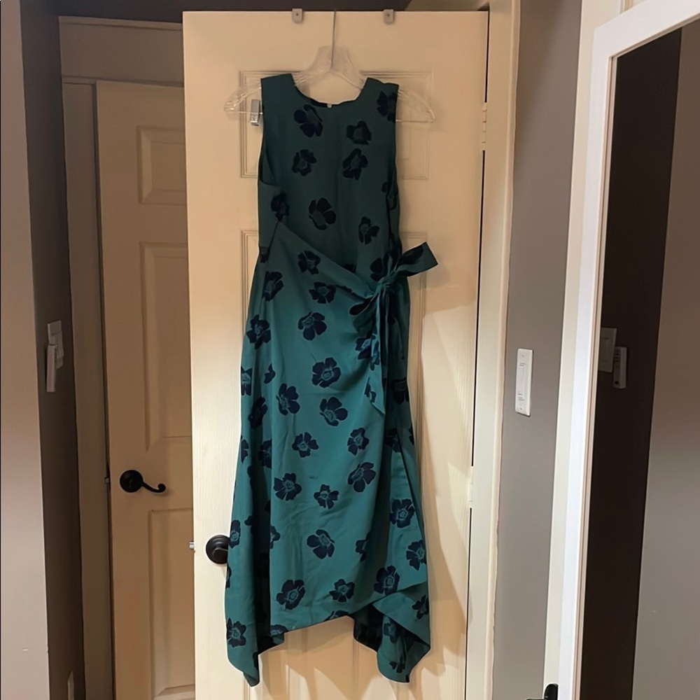 Elegant Teal Floral Maternity Dress
